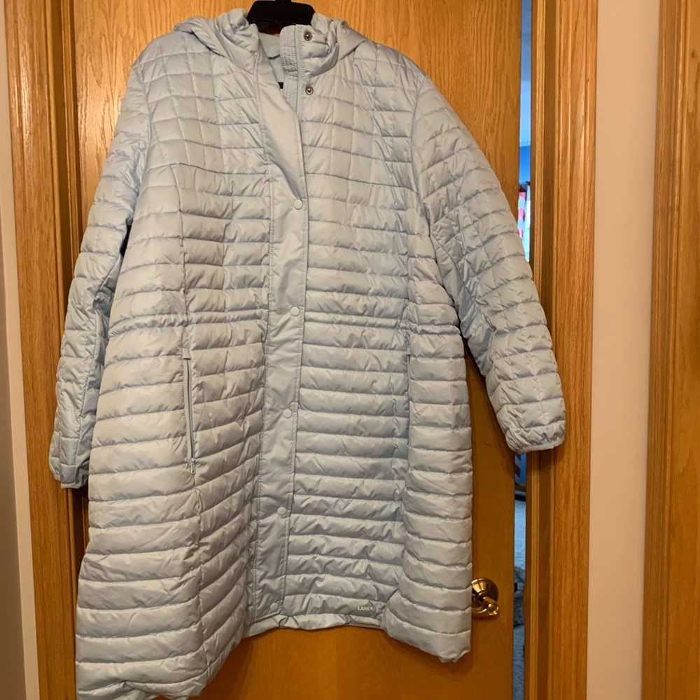 Lands' End Women's Light Blue Puffer Jacket